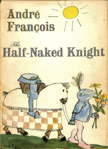 Cover cartoon book of André François 'The Half Naked Knight' 1959